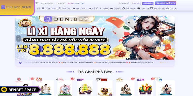 Đăng ký BENBET 1 Cần vào đúng trang cá cược để thao tác